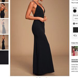 NWT Lulu's Size S  Amelia Black Sleeveless Maxi Dress